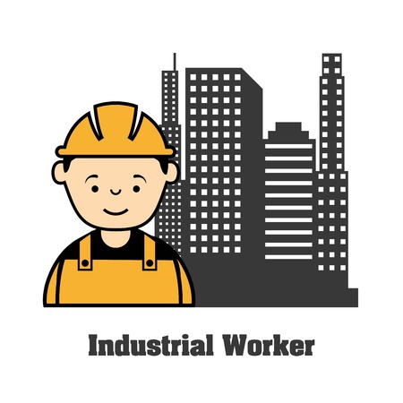 industrial workers over white background vector illustrationのイラスト素材
