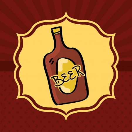beer design over red  background vector illustration  のイラスト素材