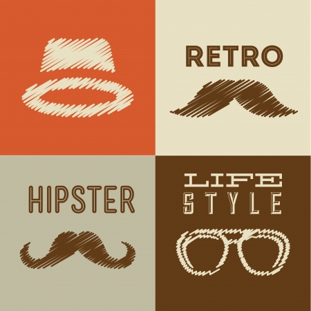 hipster design over  colors background vector  illustration  のイラスト素材