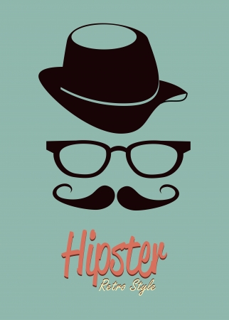 Illustration for hipster design over  blue background vector  illustration   - Royalty Free Image