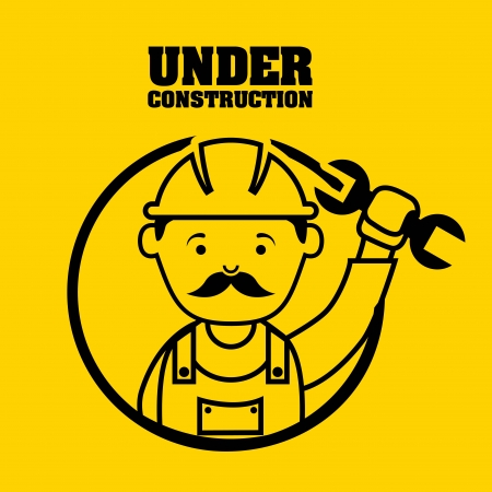 industrial workers over yellow background vector illustrationのイラスト素材
