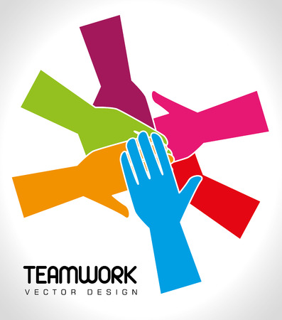 teamwork design over   gray  background vector illustration のイラスト素材
