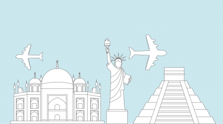 travel design over blue background vector illustrationのイラスト素材
