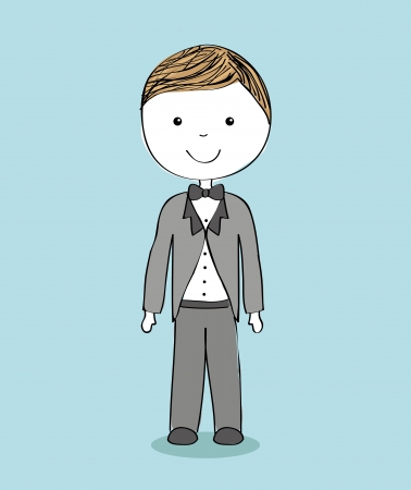 wedding design over blue  background vector illustrationのイラスト素材