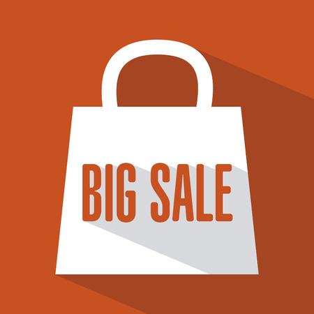 shopping design over  orange background vector illustrationのイラスト素材