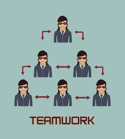 teamwork design over  blue   background vector illustration のイラスト素材