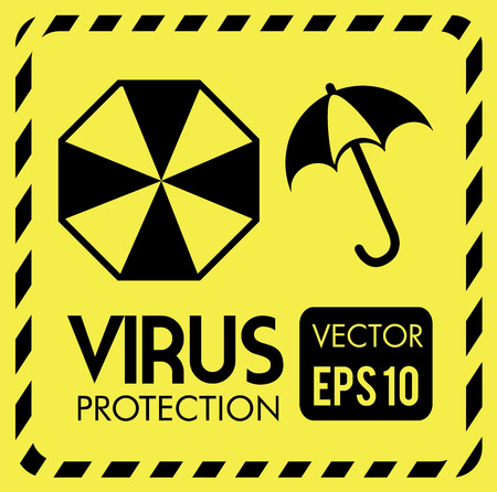 virus design  over  yellow background vector illustrationのイラスト素材