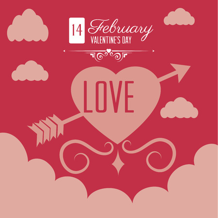 love design over  pink background vector illustration  のイラスト素材