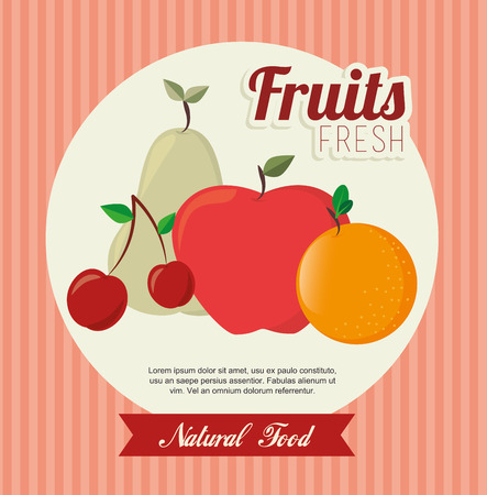 fruits design  over  lineal  background vector illustrationのイラスト素材