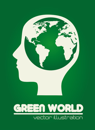 eco design over green background vector illustration のイラスト素材