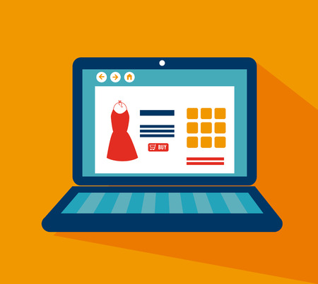 shopping design over  orange background vector illustrationのイラスト素材