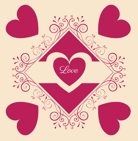 love design over  pink background vector illustration  のイラスト素材