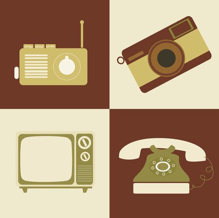 retro lifestyle over colors background vector illustrationのイラスト素材