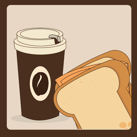 breakfast design  over beige  background vector illustration  のイラスト素材