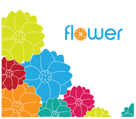 flowers design over white  background vector illustration  のイラスト素材