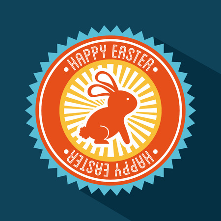 happy easter over blue background vector illustrationのイラスト素材