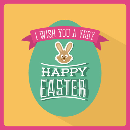 happy easter over cream background vector illustrationのイラスト素材