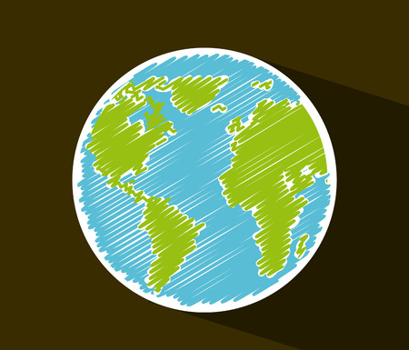 earth design over  brown background vector illustrationのイラスト素材
