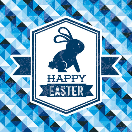 happy easter over blue background vector illustrationのイラスト素材