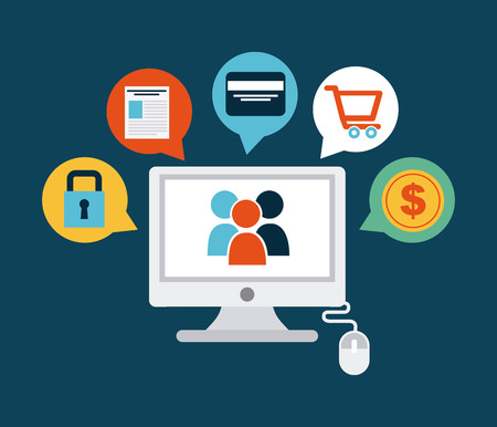 business icon over blue  background vector illustrationのイラスト素材