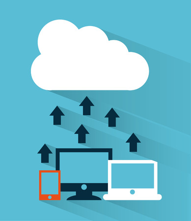 cloud computing over  blue background vector illustrationのイラスト素材