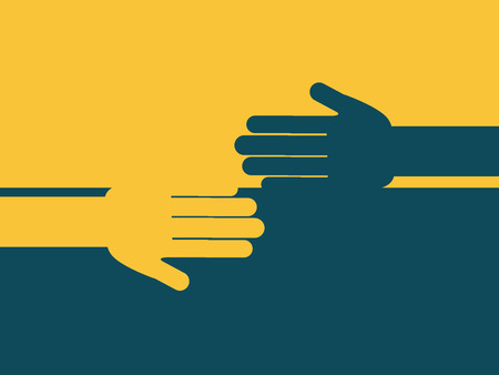 teamwork design over yellow and blue backgroundのイラスト素材