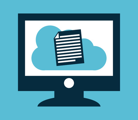 cloud computing over  blue  background のイラスト素材