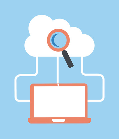 cloud computing over  blue  background のイラスト素材