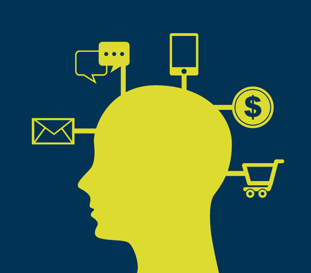 think design over blue background のイラスト素材