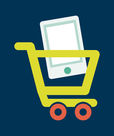 shopping design over blue  background のイラスト素材