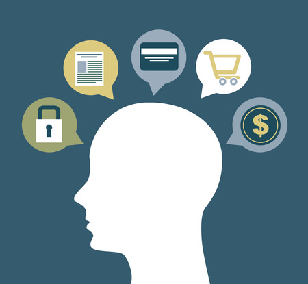 think design over blue background のイラスト素材