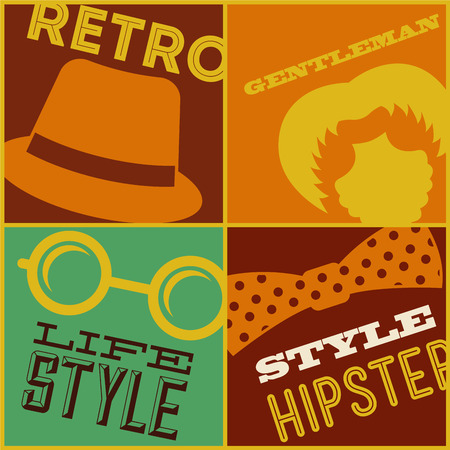 hipster design over colors background vector  illustration  のイラスト素材