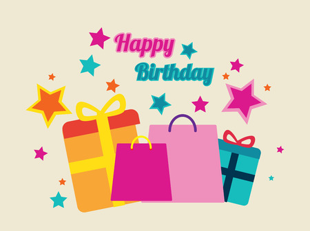 birthday  design over  white  backgrund vector illustration のイラスト素材