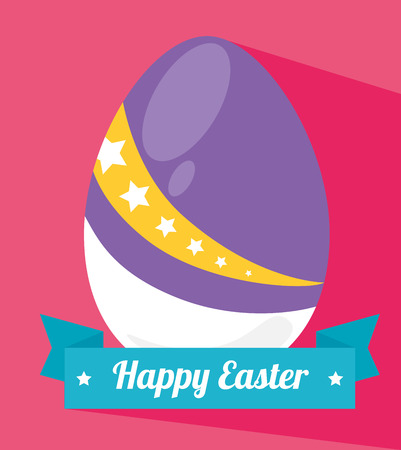 happy easter over   pink  background vector illustrationのイラスト素材