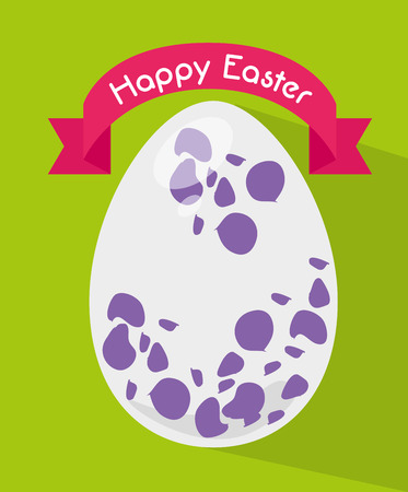 happy easter over  green   background vector illustrationのイラスト素材