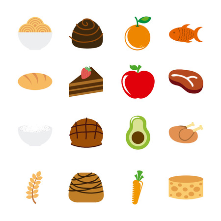 healthy food over white background illustration のイラスト素材
