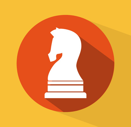 Chess horse design over yellow background illustrationのイラスト素材