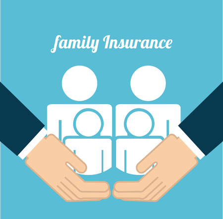 insurance design over  blue background vector illustrationのイラスト素材