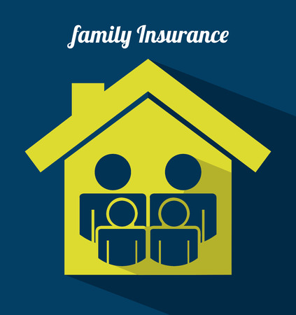 Family insurance design over blue background illustrationのイラスト素材