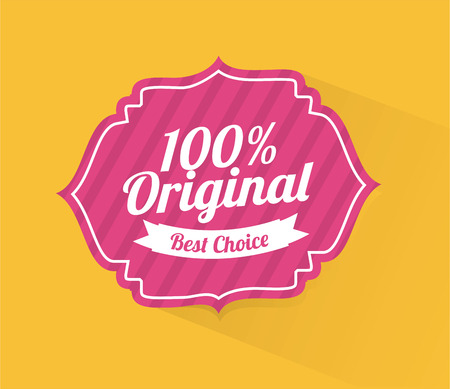 shopping label design over yellow  background illustrationのイラスト素材