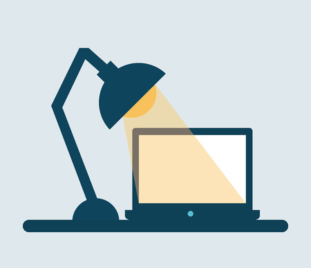 office table over white background illustrationのイラスト素材