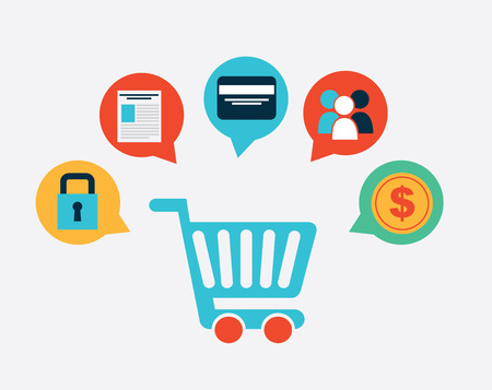 e-commerce design over gray background vector illustrationのイラスト素材