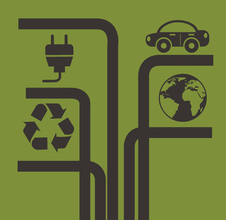 ecology design over green background vector illustrationのイラスト素材