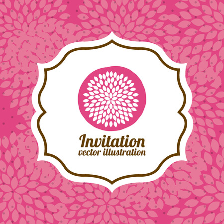 flowers design over  pink  background vector illustration  のイラスト素材