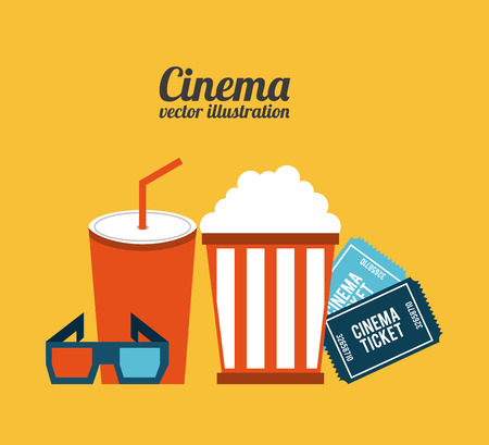 cinema design over orange background vector illustrationのイラスト素材