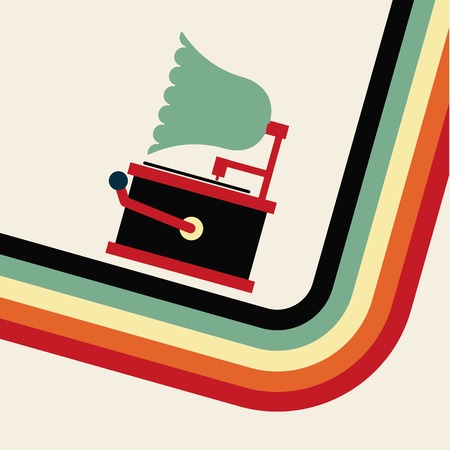 gramophone retro design over white background, vector illustrationのイラスト素材