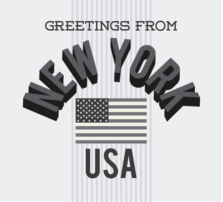 New York postal with black and white colors, vector illustrationのイラスト素材