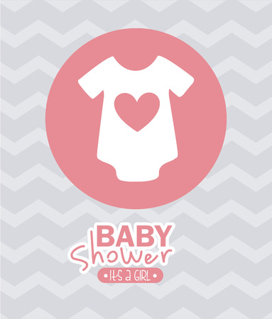 Blue baby cloth on baby shower cardのイラスト素材