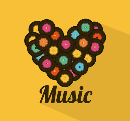 Music elements with flat desiign, Vector illustrationのイラスト素材