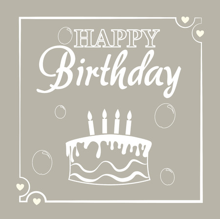 happy birthday card  design over  beige background vector illustration のイラスト素材